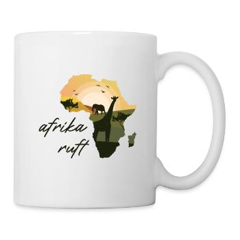 Afrika Ruft Giraffe Elefant - Tasse - Weiß - Rechts