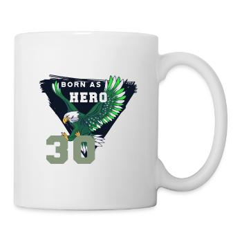 Aigle avec texte né en héros - 30e anniversaire - Mug blanc - blanc - Droite