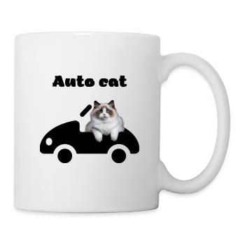 Auto Cat süße Katze Ragdoll im Cabrio - Tasse - Weiß - Rechts