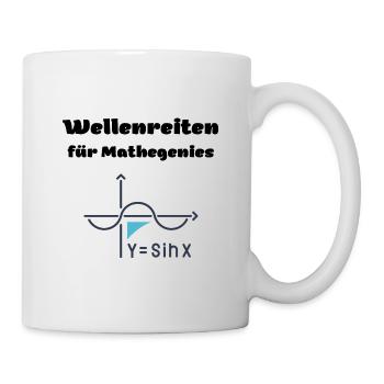 Wellenreiten mit Mathe Genies mit Cosinus Sinus - Tasse - Weiß - Rechts