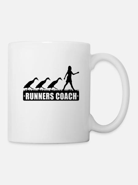 Running Duck Coach Manager Laufenten Duck Keeper - Mug - white