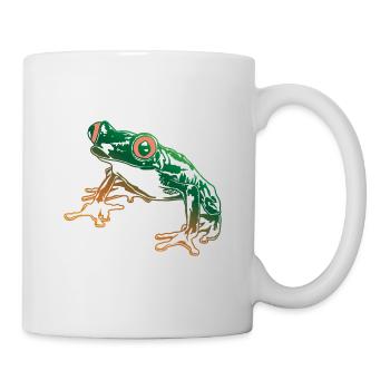 Laubfrosch Grafik Aquatische Amphibienfrosch Liebhaber - Tasse - Weiß - Rechts