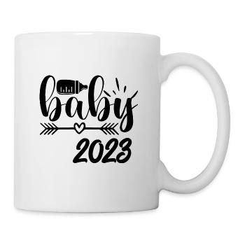 Baby 2023 Pregnancy announce baby birth - Mug - white - Right