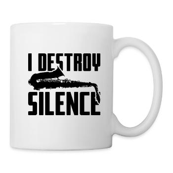 Saxophon verrückt - Tasse - Weiß - Rechts