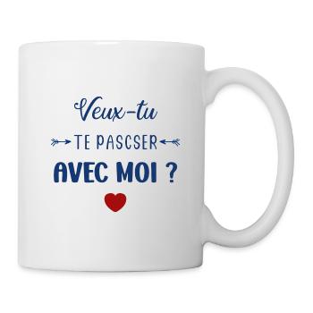 Veux tu te pascer avec moi - Mug blanc - blanc - Droite