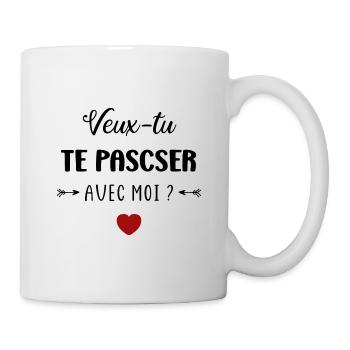 Veux tu te pascer avec moi - Mug blanc - blanc - Droite