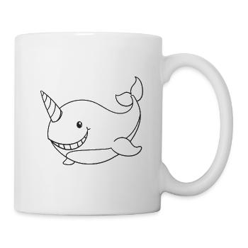 Narwhal, Whales, Gift, Gift Idea - Mug - white - Right