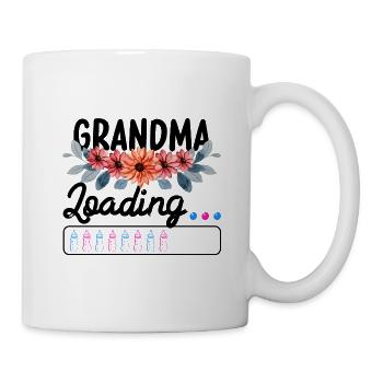 Werdende Oma, Oma loading mit Blumen - Tasse - Weiß - Rechts
