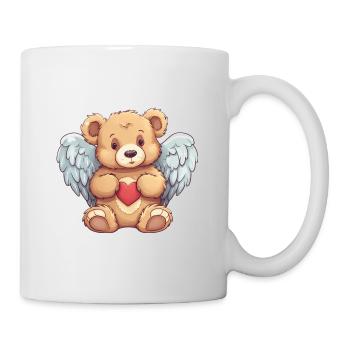 bär engel flügel herz liebe valentinstag - Tasse - Weiß - Rechts