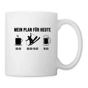 Skifahren Ski fahren Skifahrer Skisprung Skiurlaub - Tasse - Weiß - Rechts