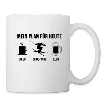 Lustiges Ski Shirt Ski fahren Skier Skiurlaub - Tasse - Weiß - Rechts