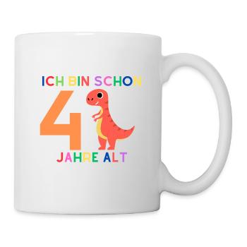 Ich bin 4 Junge, Dinosaurier - Tasse - Weiß - Rechts