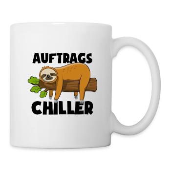 Faultier - Auftrags Chiller - Faulenzen Geschenk - Tasse - Weiß - Rechts