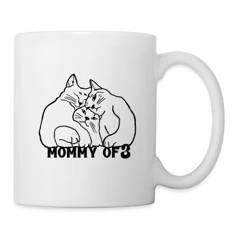 Mommy of 3 Katzenmama - Tasse - Weiß - Rechts