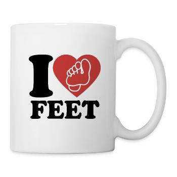 J’aime les pieds - Pieds - Soins des pieds - Pieds - Dicton - Mug blanc - blanc - Droite