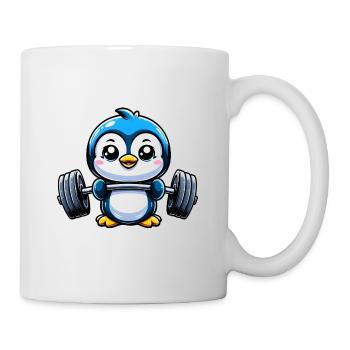 Pingouin avec haltères Workout Fitness - Mug blanc - blanc - Droite