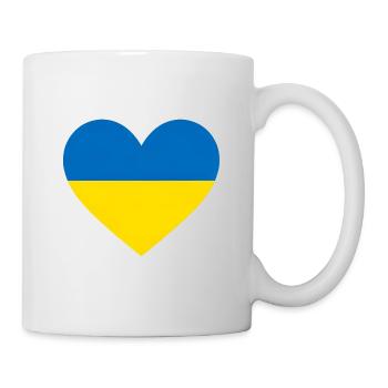 Ukraine, Heart, Flag, Love, Friendship, Peace - Mug - white - Right