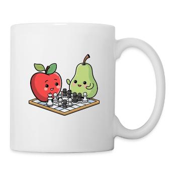 Kawaii Chess pomme poire bande dessinée - Mug blanc - blanc - Droite