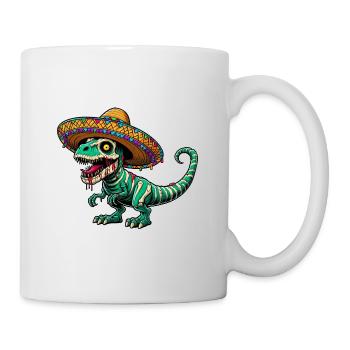 Cinco de Mayo Dino : T-Rex et Zombies - Mug blanc - blanc - Droite