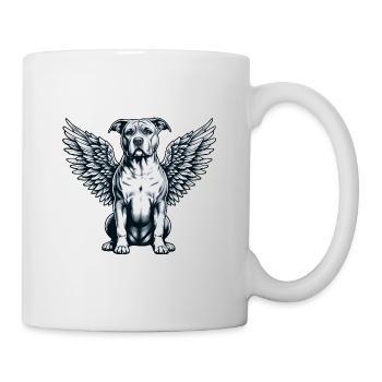 Pitbull Angel avec des ailes : dessin animé mignon - Mug blanc - blanc - Droite