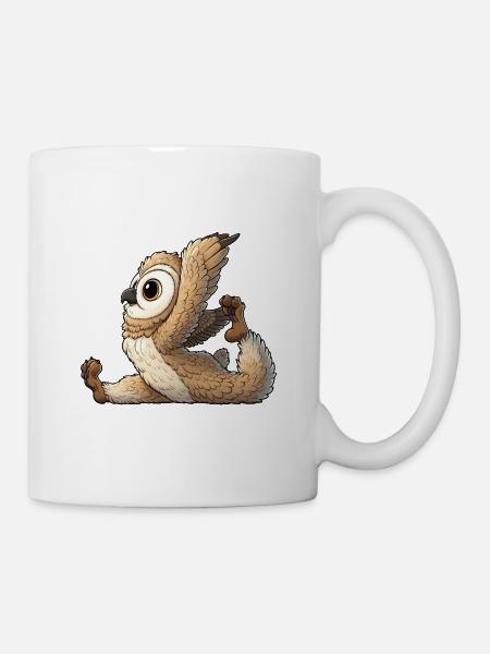 Eule Yoga & Fitness: Gymnastik-Training - Tasse - Weiß