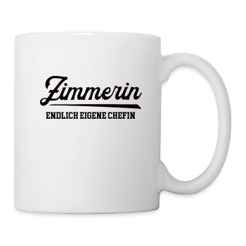 Zimmerin Chefin Selbstständigkeit Firma Gründen - Tasse - Weiß - Rechts