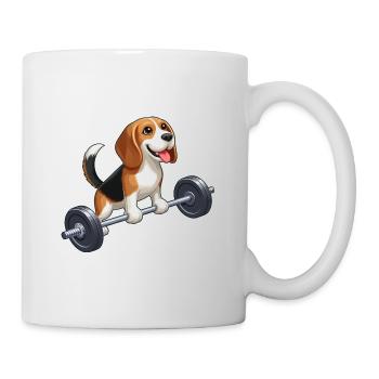 Beagle Weightlifting Workout Strength - Mug - white - Right