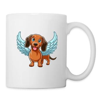 Dackel Engel Süßer Cartoon mit Flügeln - Tasse - Weiß - Rechts
