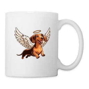 Dackel Engel mit Flügeln Niedlicher Cartoon - Tasse - Weiß - Rechts
