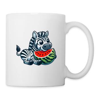 Zebra with watermelon fruity funny - Mug - white - Right