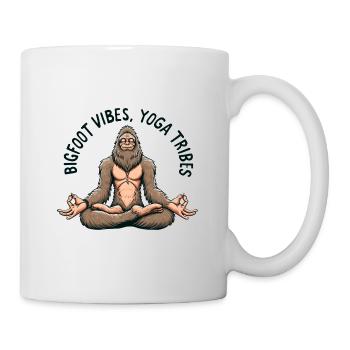 Bigfoot Sasquatch Yoga Meditation Namaste Zen - Mug - white - Right