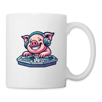Pig DJ Disco Music Party Techno Minimal - Mug - white - Right