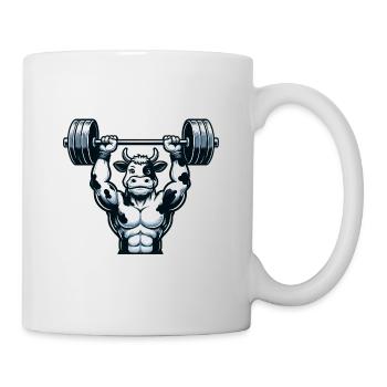 Cow Ox Dumbbell Fitness Weight Lifting - Mug - white - Right