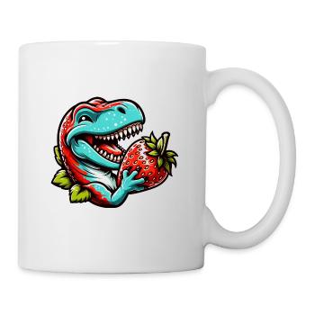 T-Rex Dino Dinosaure Fraise Fruit Sucré - Mug blanc - blanc - Droite