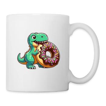 Dino T-Rex Chocolate Donut Candy Dessert - Mug - white - Right