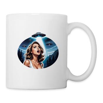 Alien Abduction Fearful Sexy Babe - Mug - white - Right