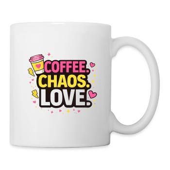 Coffee. Chaos. Love. Fun Coffee & Mom - Mug - white - Right