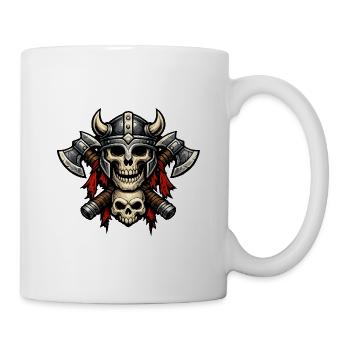 Viking Schädel Helm Äxte Motiv - Tasse - Weiß - Rechts