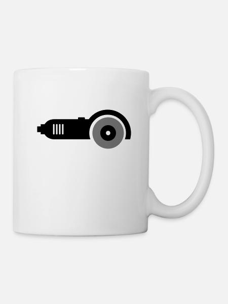Winkelschleifer Werkzeug Handwerker Baustelle - Tasse - Weiß