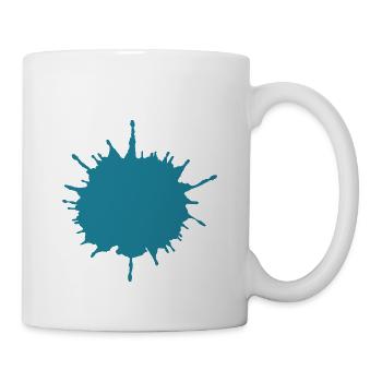 goutte de peinture éclaboussure de cadeau bleu - Mug blanc - blanc - Droite