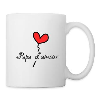 PAPA D'AMOUR. FÊTE DES PÈRES. BONNE FÊTE PAPA. - Tasse - Weiß - Rechts