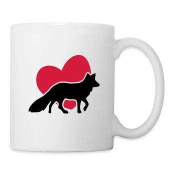 Herz Fuchs - Heart Fox - coeur renard - Tasse - Weiß - Rechts