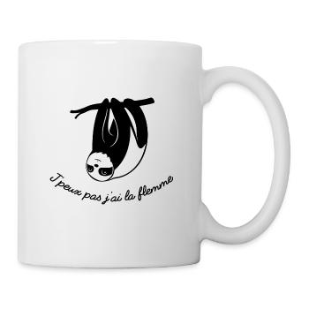 j'peux pas j'ai la flemme - cadeau humour flemme - Mug blanc - blanc - Droite