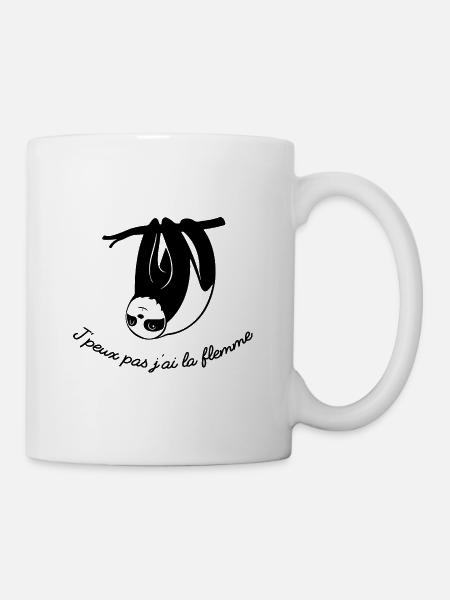 j'peux pas j'ai la flemme - cadeau humour flemme - Mug blanc - blanc