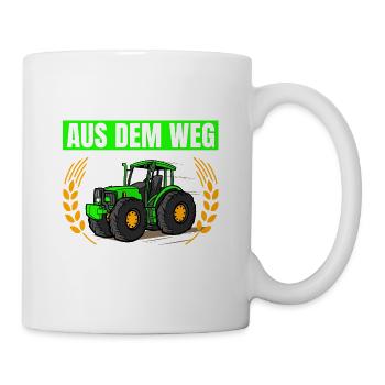 Landwirtschaft Aus Dem Weg Trecker Traktor - Tasse - Weiß - Rechts