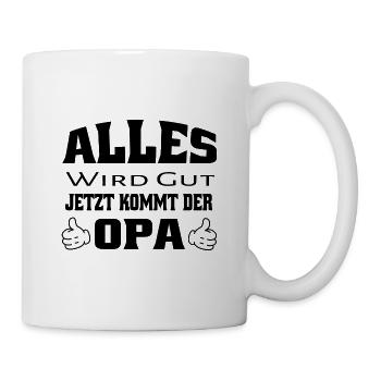 Alles wird gut lustiger Spruch bester Opa - Tasse - Weiß - Rechts