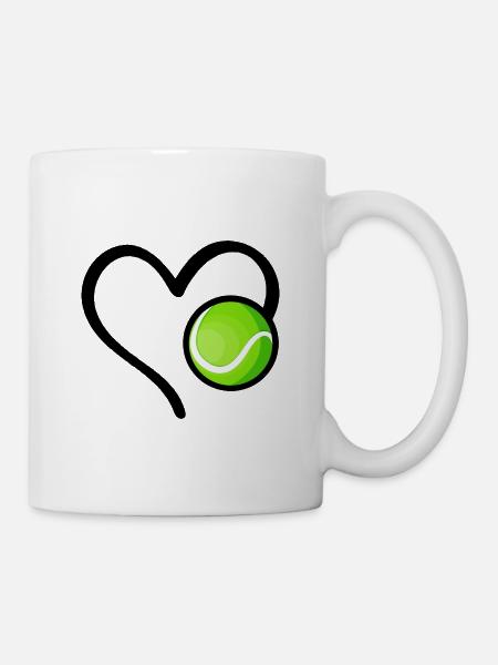 Tennis Herz Tennisball - Tasse - Weiß