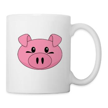 Pigs head pink funny - Mug - white - Right