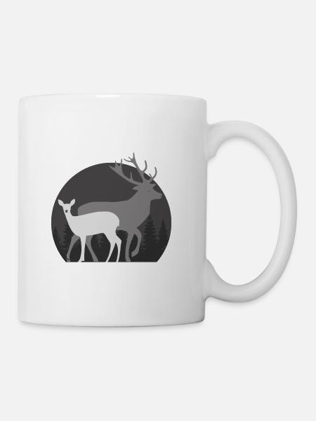 Chasse chasser chasseur de cerf biche chevreuil - Mug blanc - blanc
