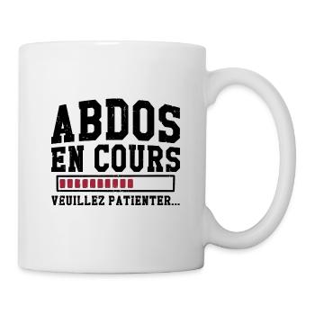 Abdos en cours veuillez patienter - Mug blanc - blanc - Droite